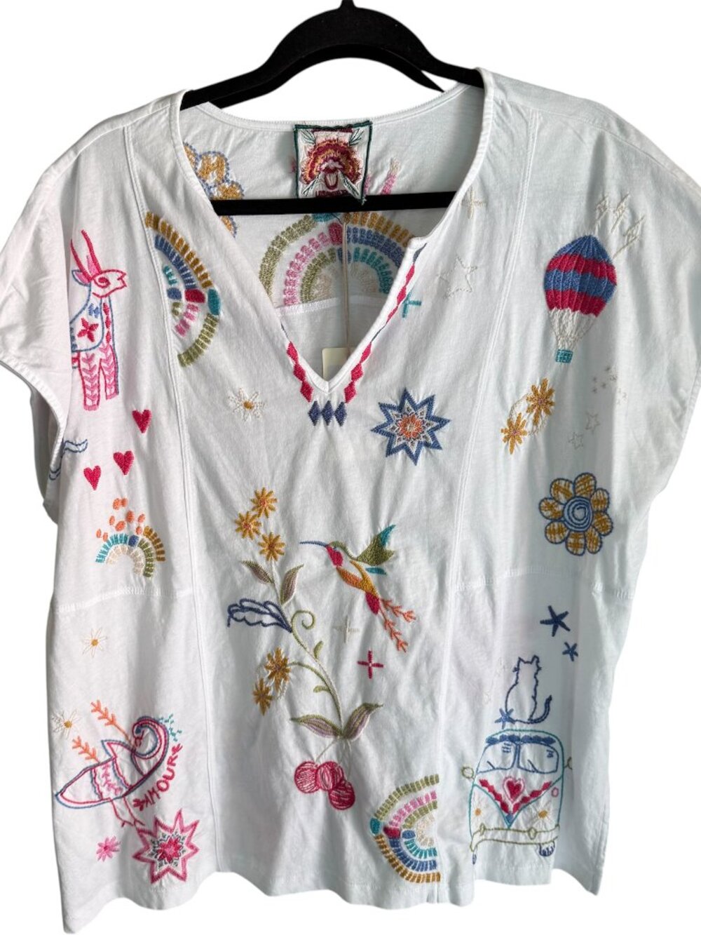 Johnny Was Loulia Embroidered Cotton Top
